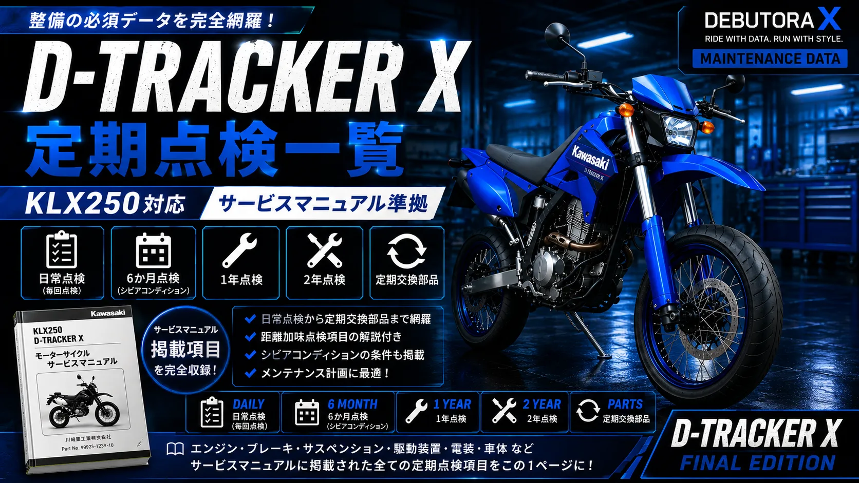 D-TRACKER X 定期点検一覧｜サービスマニュアル準拠・日常点検から定期